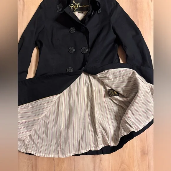 Mackage Trench Coat with Leather Trim Size Medium - Picture 8 of 11